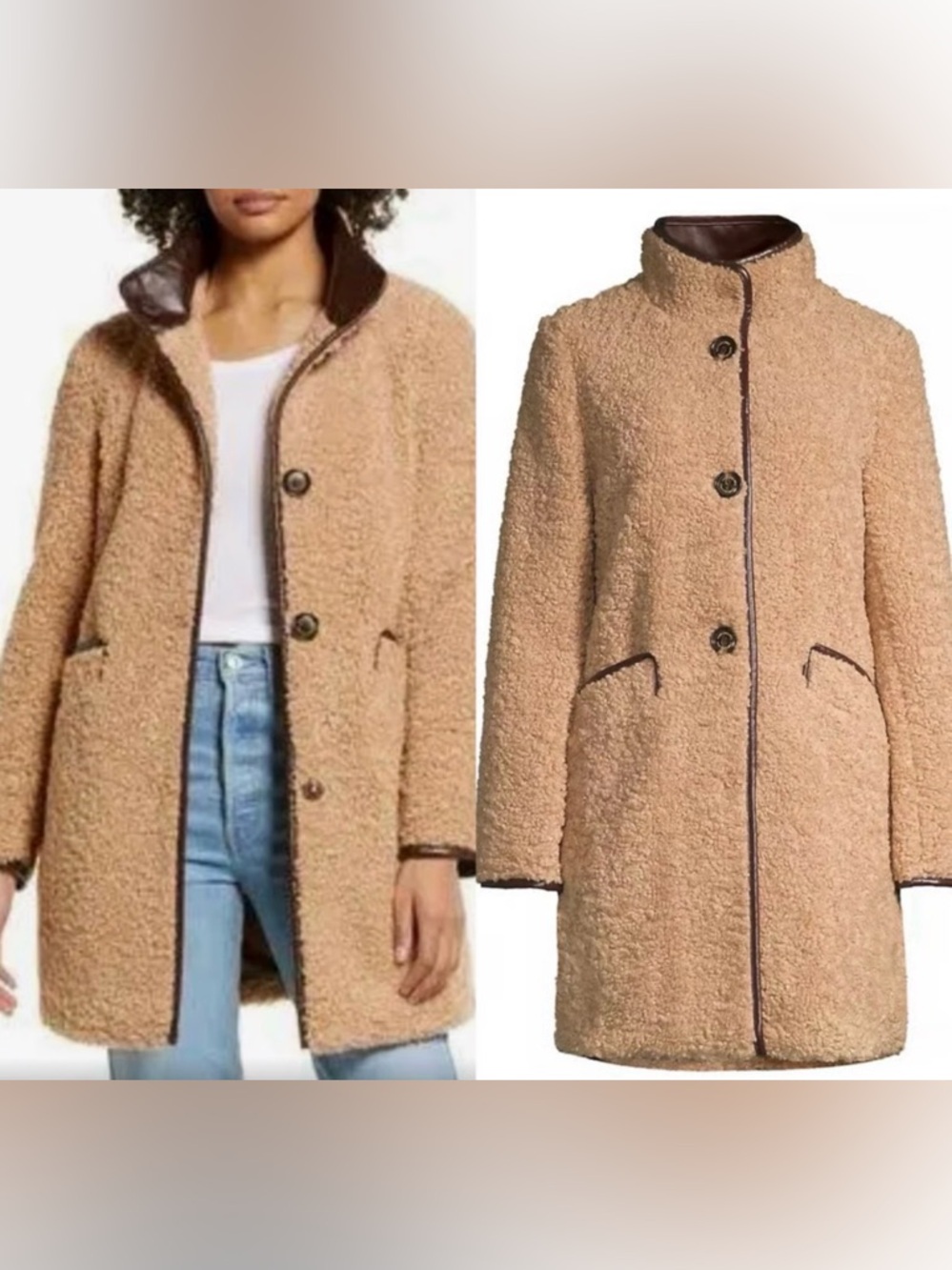 Sam Edelman Teddy Coat Women’s Size Medium Camel